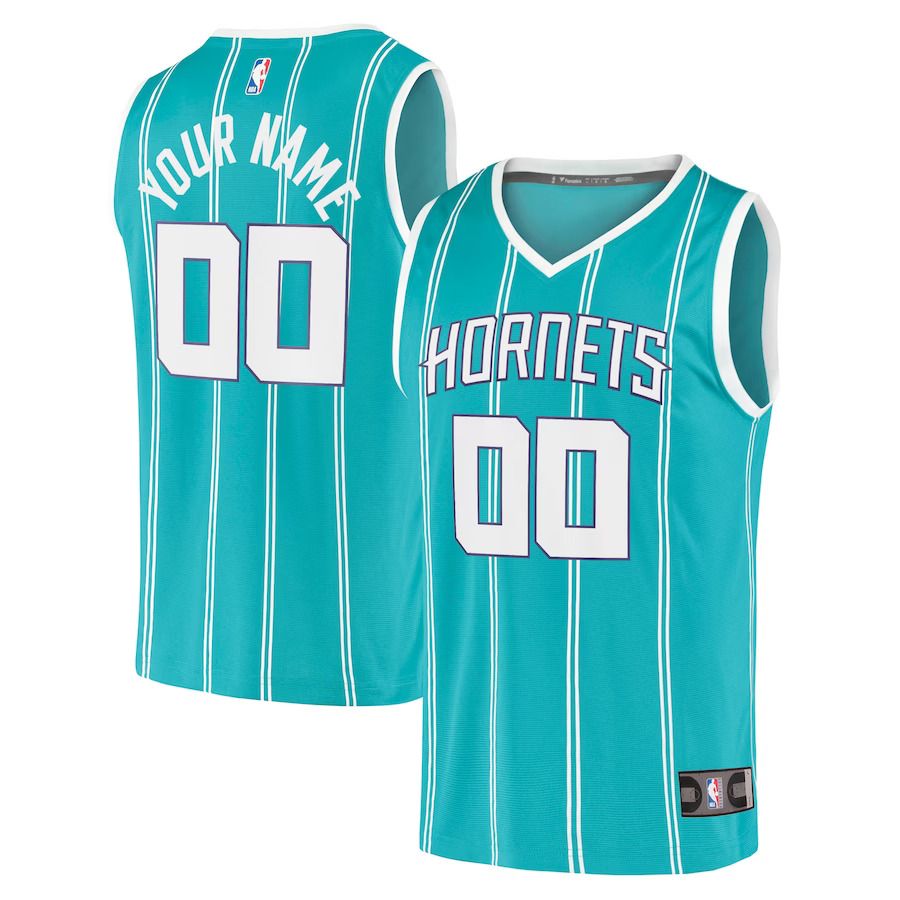Men Charlotte Hornets Fanatics Branded Teal Fast Break Replica Custom NBA Jersey->atlanta hawks->NBA Jersey